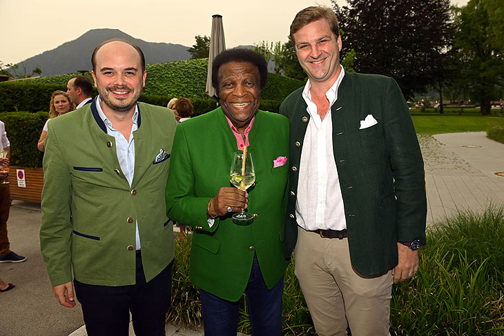 Benjamin Bartz, Roberto Blanco, Dominik Prinz zu Löwenstein: Benji‘s 37. Geburtstag Birthday x Polo Player‘s Night in den Parkhotel Egerner Höfe: 5*S Luxushotel in Rottach-Egern am Tegernsee am 29.06.2024 (©Foto: Agency People Image (c) Michael Tinnefeld)